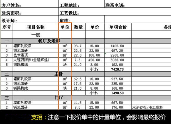 不知裝修報價單應(yīng)有的內(nèi)容 就容易掉入報價陷阱3