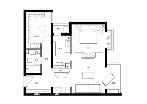 2室1廳1廚1衛(wèi)小戶型設計 打造更美好的家